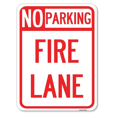 Signmission Delaware No Parking Fire Lane Heavy-Gauge Aluminum Rust Proof Parking Sign, 18" x 24", A-1824-24195 A-1824-24195